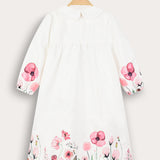 שמלת כפתורים פרחונית - ורוד