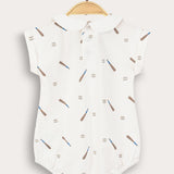 Baby Girls Polo Baseball Overalls - Beige