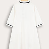 שמלת פולו ספורטיבית - שמנת