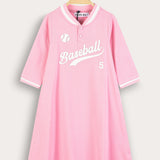 שמלת פולו ספורטיבית - ורוד