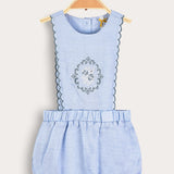 Shabbat overalls with embroidery - Blue Sky