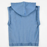 וסט ג'ינס עם קפוצ'ון - כחול