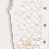 סט בייבי סריג - שמנת