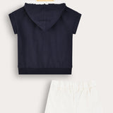 סט בייבי עם קפוצ'ון - נייבי