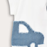 סט בייבי עם קפוצ'ון - שמנת