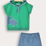 סט בייבי עם קפוצ'ון - ירוק