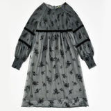 Tulle dress with flock - TEAL