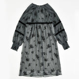 Tulle dress with flock - TEAL