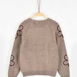 Sweater with flowers - beige