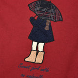 שמלת משבצות משולבת - בורדו