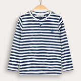 Striped shirt with ship embroidery - Navy