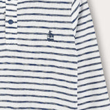 Striped shirt with ship embroidery - blue