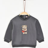 חולצת פוטר עם דובי - אפור