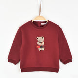 חולצת פוטר עם דובי - בורדו