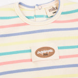 פיג'מת בייבגרו ריב פסים - צבעוני