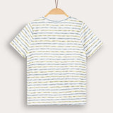 Striped shirt with ship embroidery - yellow
