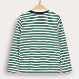 Striped shirt - green+navy