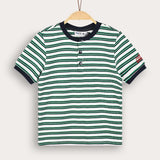 Striped shirt - green+navy