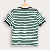 Striped shirt - green+navy