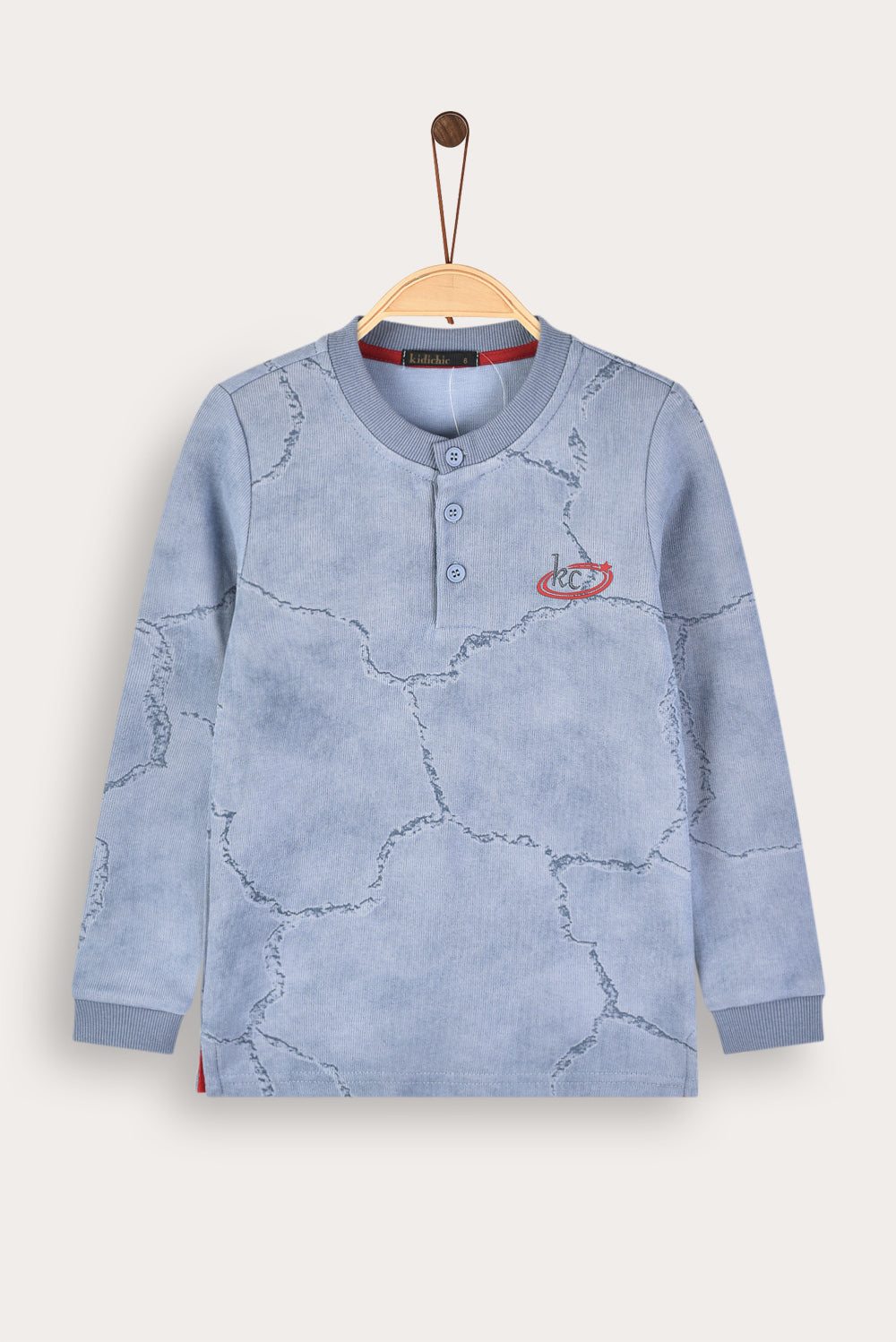 חולצת הדפס שבור שרוול ארוך - כחול | בנים | קידישיק | תמונה 1