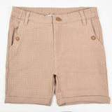 מכנס קצר אריג אופנתי - אבן