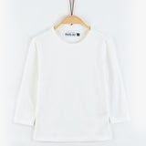 חולצת בייסיק שרוולי 3/4 - שמנת