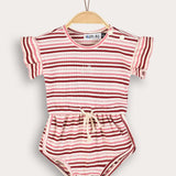 Striped overalls - pink