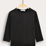 Basic 3/4 Sleeve Shirt - Black