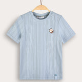 Rivet shirt with embroidery - light blue