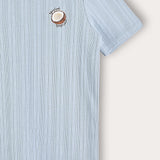 Rivet shirt with embroidery - light blue