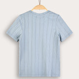 Rivet shirt with embroidery - light blue