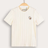 Rivet shirt with embroidery - cream
