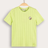 Rivet shirt with embroidery - lime
