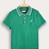 Polo shirt with collar - green