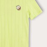 Rivet shirt with embroidery - lime