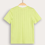 Rivet shirt with embroidery - lime