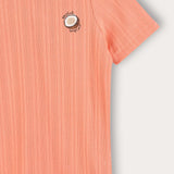 Rivet shirt with embroidery - pink