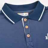 Polo shirt with collar - blue