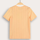 Rivet shirt with embroidery - peach
