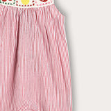 אוברול בייבי בשילוב סריג - אדום