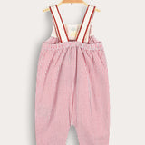 אוברול בייבי בשילוב סריג - אדום