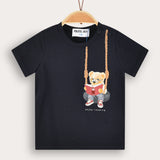 חולצת בייבי עם הדפס - נייבי