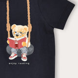 חולצת בייבי עם הדפס - נייבי