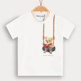 חולצת בייבי עם הדפס - שמנת