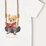 חולצת בייבי עם הדפס - שמנת