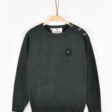 חולצת סריג בשילוב כפתורים - ירוק