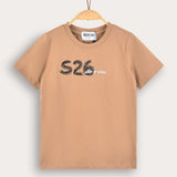 S.K. T-shirt with art - beige