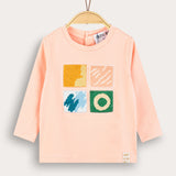 חולצת בייבי עם הדפס - ורוד