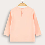 חולצת בייבי עם הדפס - ורוד