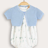 אוברול בייבי בשילוב קרדיגן - תכלת